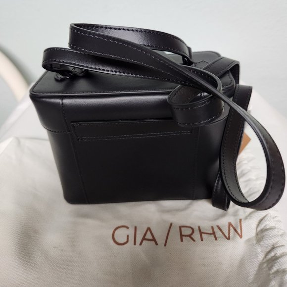 Gia Borghini RHW Small Camera Bag Calfskin Black New - Picture 6 of 10